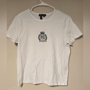 Ralph Lauren Active White Short Sleeve T-Shirt with Black Logo 100% cotton L